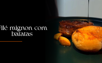 Filé mignon com batatas ao murro e molho de aceto balsâmico