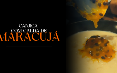 Canjica com calda de maracujá